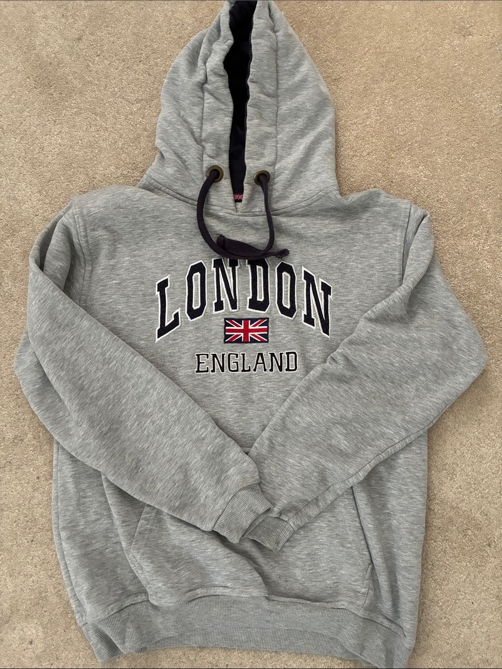 London England Grey Hooded Sweatshirt